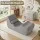 Artiss Grey Ergonomic S-Curve Chaise Lounge Floor Lounger Adjustable Headrest Lumbar Support 150x58x72cm