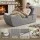 Artiss Grey Ergonomic S-Curve Chaise Lounge Floor Lounger Adjustable Headrest Lumbar Support 150x58x72cm