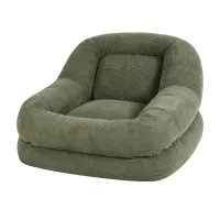 Artiss 1 Seater Armchair Recliner Floor Chair Cloud Chaise Lounge Corduroy Green 150kg Capacity Ergonomic Design