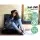 Artiss Sofa Bed Floor Lounge Recliner and 2-Tier Side Table Bundle Foldable Adjustable Black Flannel
