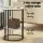 Artiss Sofa Bed Floor Lounge Recliner and 2-Tier Side Table Bundle Foldable Adjustable Black Flannel