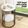 Artiss Sofa Bed Floor Lounge Recliner and 2-Tier Side Table Bundle Foldable Adjustable Black Flannel
