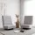 Artiss 2 Swivel Floor Chairs 360° Adjustable Foldable Lounge Seats Grey Breathable Fabric Metal Frame