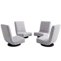 Artiss 4PCS 360-degree Swivel Adjustable Foldable Floor Lounge Chairs Grey Pack of 4 Comfortable Seating