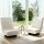 Artiss 2-Pack Swivel Foldable Floor Chairs, White Faux Linen, 360° Rotating, High Resilience Cushion, Steel Frame