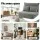 Artiss Foldable 2-Seater Floor Lounge Sofa Bed, Grey Corduroy, Adjustable 6-Level Back & Leg Support, Compact Design