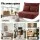 Artiss Foldable Floor Lounge Sofa Bed - 2 Seater, Adjustable, Corduroy Fabric, Orange, Cat-Ear Edge, No Assembly Needed