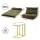Artiss 2-Seater Floor Lounge Sofa Bed with 6-Level Backrest and Marble Effect Side Table Green