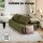 Artiss 2-Seater Floor Lounge Sofa Bed with 6-Level Backrest and Marble Effect Side Table Green