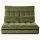 Artiss Green 2-Seater Lounge Sofa Bed - Adjustable, Faux Linen, Steel Frame, High Resilience Foam, Easy Storage