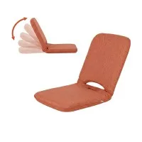 Artiss Floor Chair 5 Position Adjustable Foldable Orange Denim Seat with Washable Cover and 110kg Load