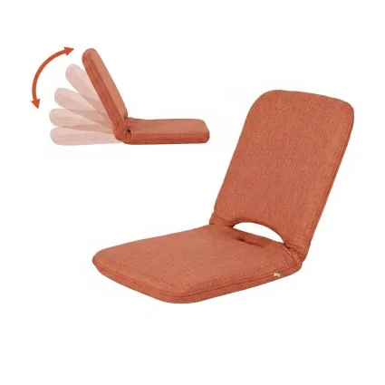 Artiss Floor Chair 5 Position Adjustable Foldable Orange Denim Seat with Washable Cover and 110kg Load