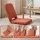 Artiss Floor Chair 5 Position Adjustable Foldable Orange Denim Seat with Washable Cover and 110kg Load