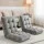 Artiss 2X Adjustable Lounge Sofa Bed - 14 Positions, Flannel Fabric, Steel Frame, Grey, 96x42x13cm, Cushioned Comfort