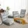 Artiss 4X Adjustable Lounge Sofa Bed, 14 Positions, Plush Flannel Fabric, Sturdy Steel Frame, Grey, 96x42x13cm
