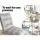 Artiss 4X Adjustable Lounge Sofa Bed, 14 Positions, Plush Flannel Fabric, Sturdy Steel Frame, Grey, 96x42x13cm