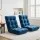 Artiss 2PCS Adjustable Floor Lounge Sofa Bed - Navy Flannel, 14 Positions, High Resilience Foam, Sturdy Steel Frame