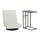 Artiss Floor Lounge and Coffee Table Set White Swivel Foldable Sofa Chair 150kg Walnut C-Shaped Side Table