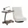 Artiss Floor Lounge and Side Table Set 150kg White Foldable 360° Swivel Chair with Mobile C Shape Table