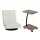 Artiss Floor Lounge and Side Table Set 150kg White Foldable 360° Swivel Chair with Mobile C Shape Table