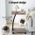 Artiss Floor Lounge and Side Table Set 150kg White Foldable 360° Swivel Chair with Mobile C Shape Table