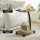 Artiss Floor Lounge and Side Table Set 150kg White Foldable 360° Swivel Chair with Mobile C Shape Table