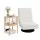 Artiss Floor Lounge Folding Swivel Chair and 2 Tier Round Side Table Set White 150kg Capacity