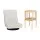 Artiss Floor Lounge Folding Swivel Chair and 2 Tier Round Side Table Set White 150kg Capacity