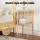 Artiss Floor Lounge Folding Swivel Chair and 2 Tier Round Side Table Set White 150kg Capacity