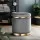 Artiss Round Velvet Ottoman Footstool - Charcoal Grey, Soft Tufted Seat, Sturdy Design, 40x40x45cm, No Assembly Needed