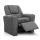 Keezi Kids Recliner Chair - Grey Linen Fabric, 65x42x61cm, Plush 9cm Foam, Built-in Cup Holder, Sturdy Metal Frame