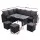 Gardeon 9-Seater Outdoor Sofa Dining Set, Black PE Wicker, Steel Frame, UV & Weather Resistant, Cushions, Glass Table
