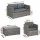 Gardeon 4-Piece Outdoor Sofa Set - Grey Wicker Lounge with Cushions, UV-Resistant, Steel Frame, Tempered Glass Table