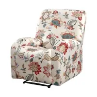 Artiss Stretch Kids Recliner Cover 4-Piece Floral Printed Polyester Slipcover Protective Fit 4pcs (Kids)