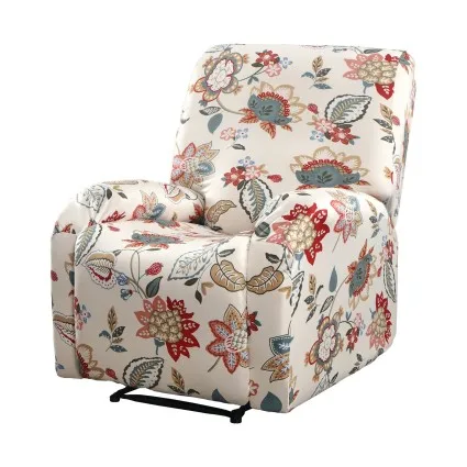 Artiss Stretch Kids Recliner Cover 4-Piece Floral Printed Polyester Slipcover Protective Fit 4pcs (Kids)