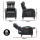 Artiss Small Black PU Leather Massage Recliner Sofa with 2-Point Massage, Adjustable Backrest, and Footrest