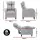 Artiss Grey Fabric Massage Recliner Chair – Small Recliner Sofa for Adults with 2-Point Massage, Adjustable Backrest