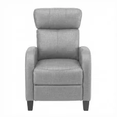 Artiss Grey Fabric Massage Recliner Chair – Small Recliner Sofa for Adults with 2-Point Massage, Adjustable Backrest
