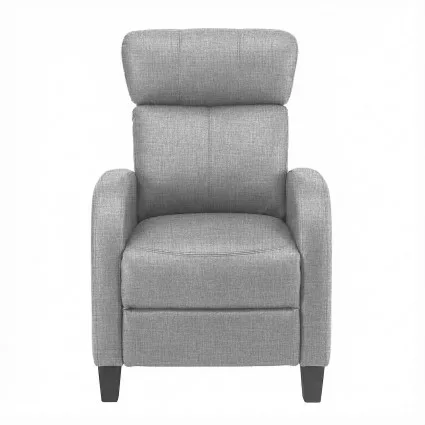 Artiss Grey Fabric Massage Recliner Chair – Small Recliner Sofa for Adults with 2-Point Massage, Adjustable Backrest