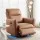 Artiss Leather Swivel Recliner Chair with USB & LED, 240° Swivel, 135° Recline, Adjustable Headrest, Brown, 81x81x105