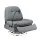 Artiss Manual Swivel Rocker Recliner with USB Ports - PU Leather, 100x90x96cm, 360° Rotation, Grey, Multi-Function Chair
