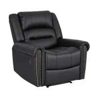 Artiss Faux Leather Manual Recliner Chair with USB Charge Port, Adjustable Footrest, 150kg Capacity, Black