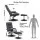 Artiss Recliner Chair and Ottoman Set 360-Degree Swivel 100-130-Degree Tilt PU Leather Black