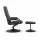 Artiss Recliner Chair and Ottoman Set 360-Degree Swivel 100-130-Degree Tilt PU Leather Black