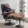 Artiss Recliner Chair and Ottoman Set 360-Degree Swivel 100-130-Degree Tilt PU Leather Black