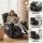 Artiss Manual Recliner Chair with Footrest and 16-Colour LED Lights 180kg Capacity Black PU Leather