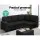 Artiss Modular Sofa Chaise Set 5-Seater Dark Grey Faux Linen, Customised Layout, Removable Covers, Sturdy Wood Frame