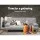 Artiss 3-Seater Sofa Bed 188CM Grey Faux Linen - Stylish, Space-Saving, Adjustable, Eco-Friendly, Cup Holders Included