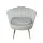 Artiss Armchair Velvet Fabric Grey 71x71x68cm - Iconic Shell Back Design, High Resilience Foam, Gold Legs