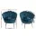 Artiss Armchair Velvet Upholstery Navy 71x71x68cm - Iconic Design, Timeless Appeal, High Resilience Foam, Gold Legs